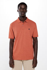 Springfield Polo piqué tejido fantasía naranja