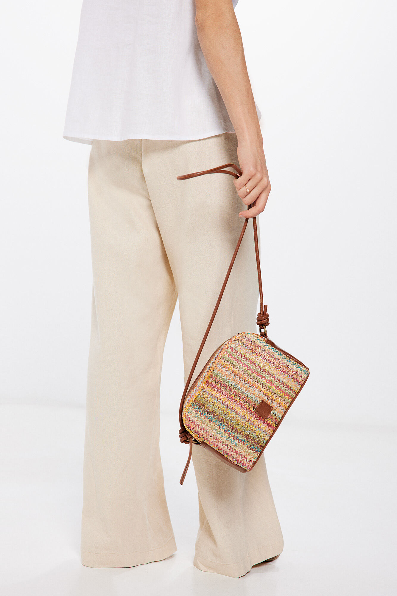 Bolsa bandolera rafia multicolor Ropa de mujer WomenSecret MX
