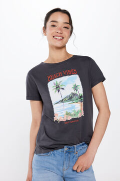 Springfield Playera Gráfica Paisaje gris