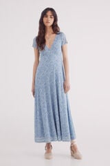 Springfield Vestido midi florecitas azul azul