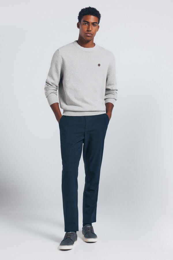 Springfield Jersey trenzado de fantasía liso gris