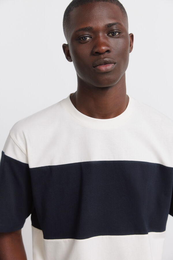 Springfield Playera de bloques de color blanco