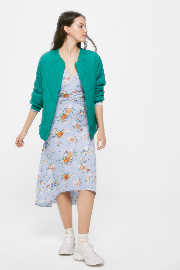 Springfield Vestido Midi Estampado Asimétrico azul