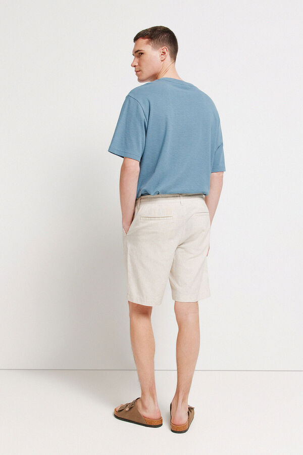 Springfield Bermudas slim fit c&oacute;modas de lino beige