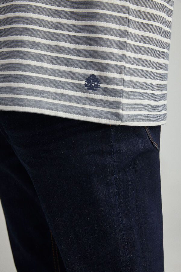 Springfield Playera raya estructura azul