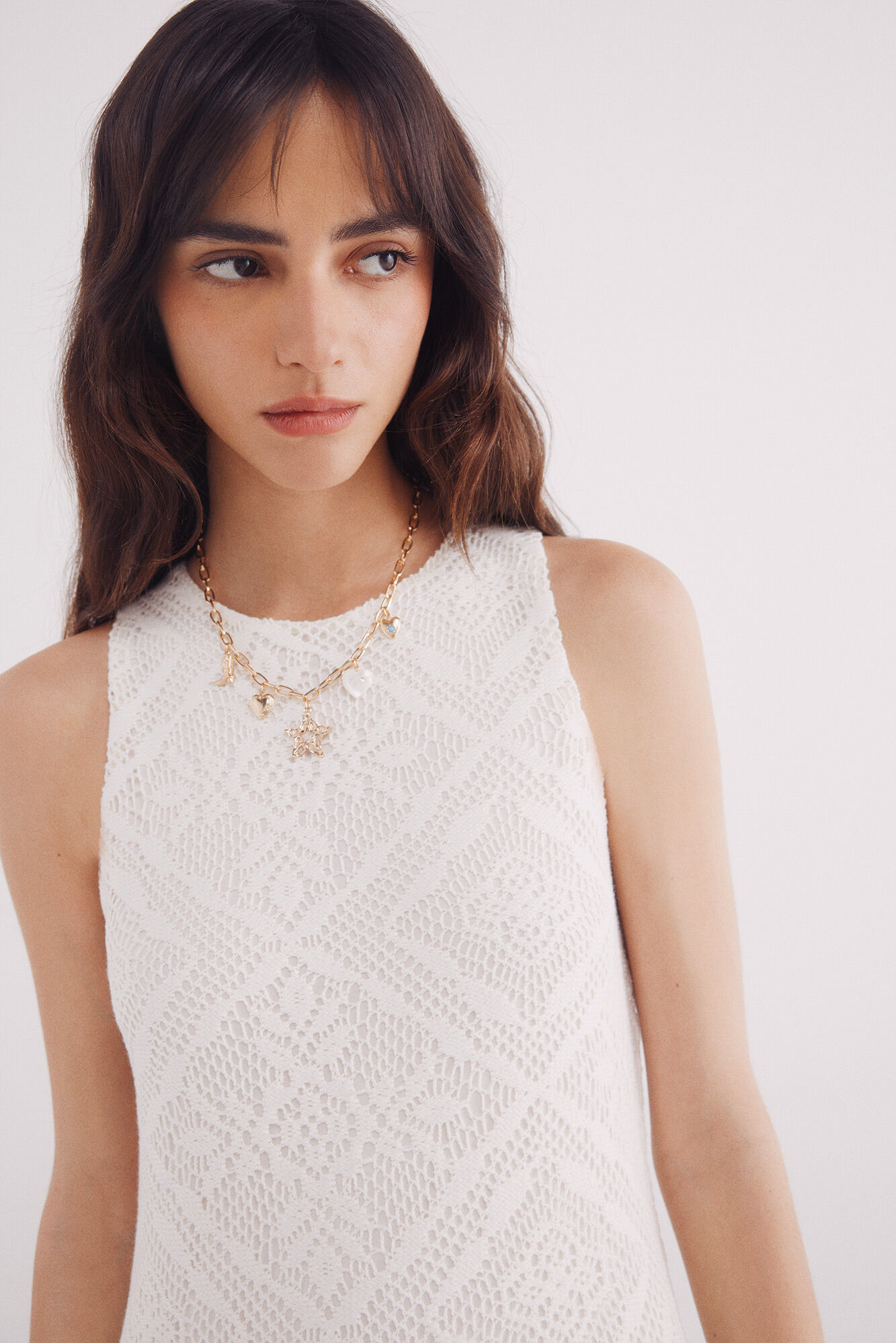 Springfield Vestido midi estructura rombos flores