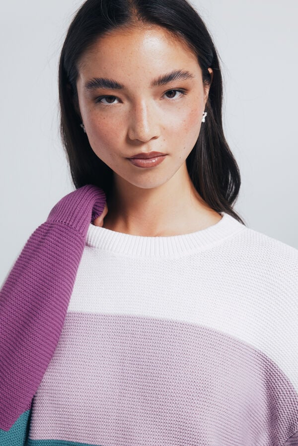 Springfield Suéter color block algodón morado/lila