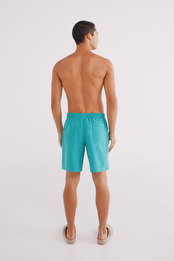 Springfield Bañador liso logo Springfield verde