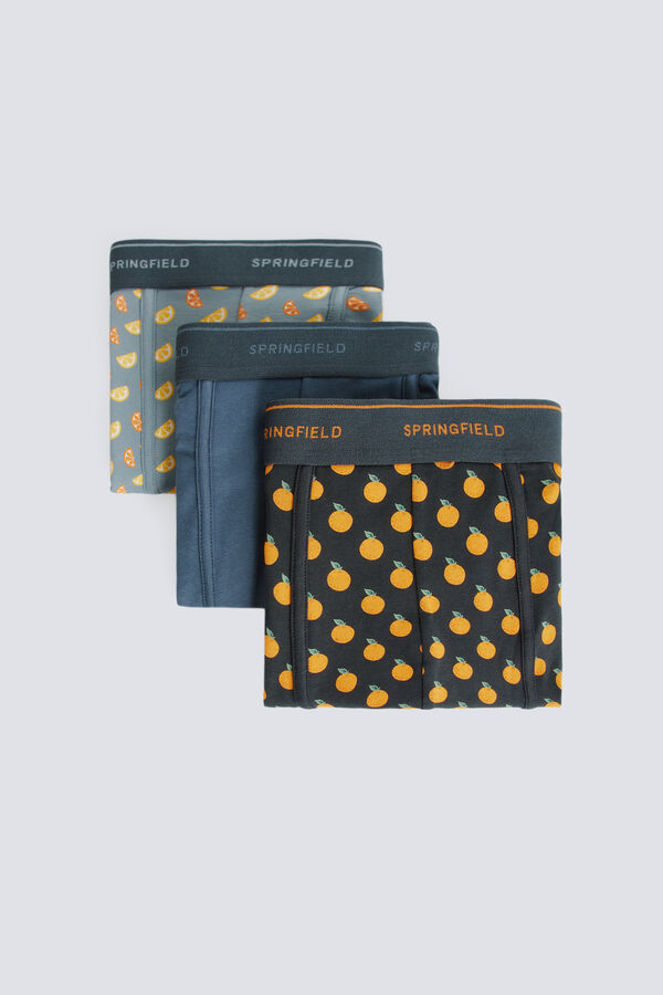 Springfield Pack 3 boxers c&iacute;tricos azul