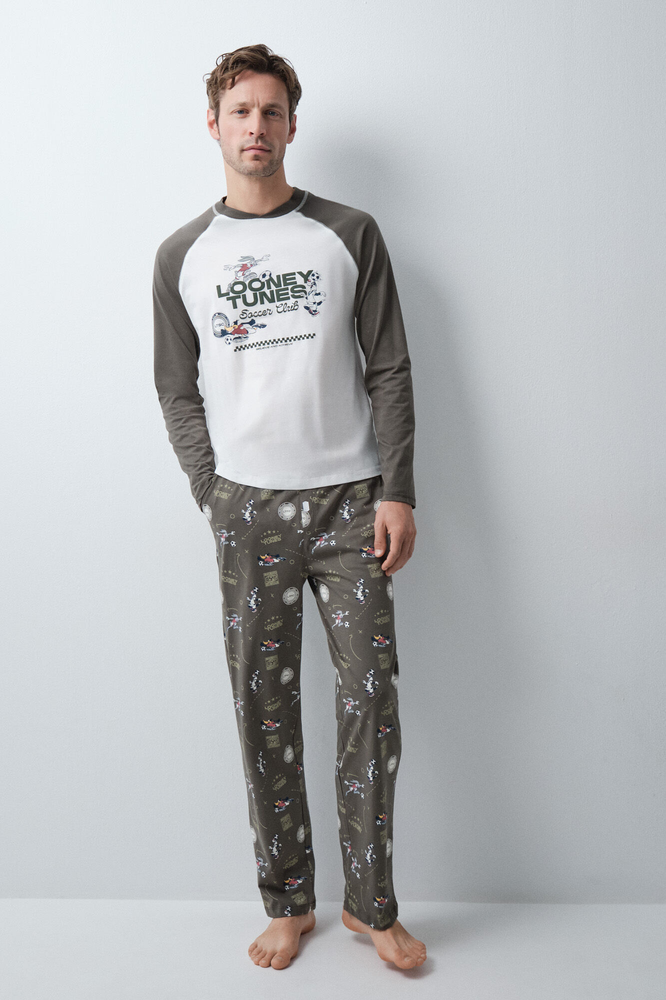 Women'secret Pijama larga de algod&oacute;n Looney Tunes