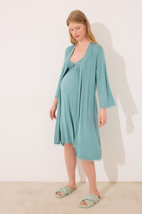 Womensecret Bata premamá verde agua verde