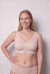 Women'secret Brasier de microfibra marr&oacute;n DREAMY PLUS nude