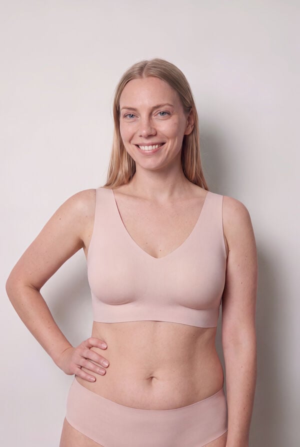 Women'secret Brasier de microfibra marr&oacute;n DREAMY PLUS nude