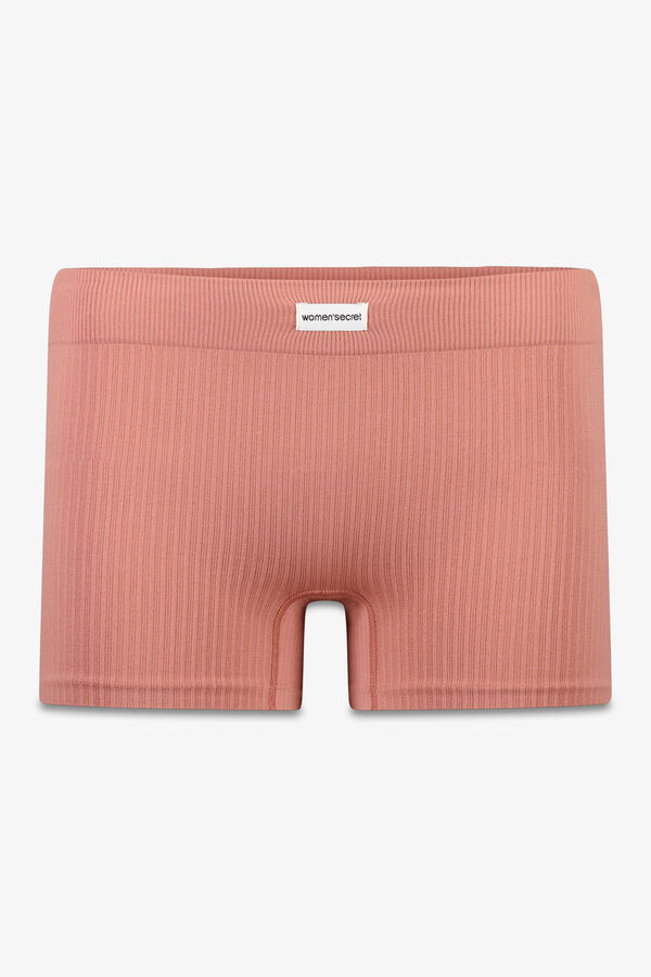 Womensecret Culotte rosa de canalé sin costuras rosa