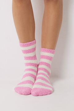 Womensecret Calcetines tricot borreguito rayas estampado