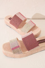 Womensecret Chanclas de plataforma de rafia multicolor blanco