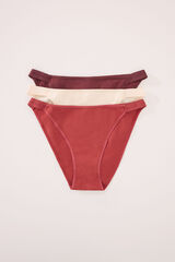 Womensecret Pack de 3 panties clásica de algodón blanco estampado blanco