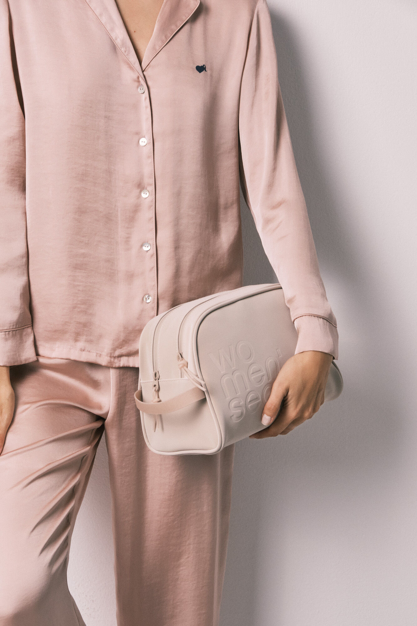 Women'secret Neceser grande doble cierre beige