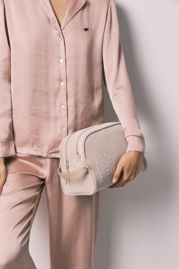 Women'secret Neceser grande doble cierre beige caf&eacute;