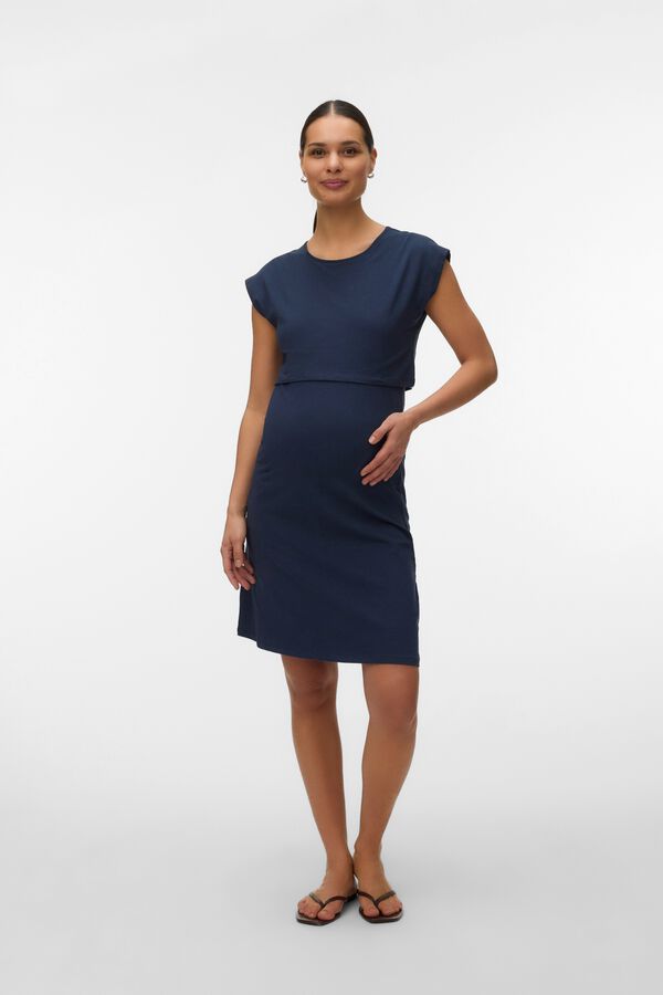 Mamalicious Vestido corto Maternity y lactancia  azul