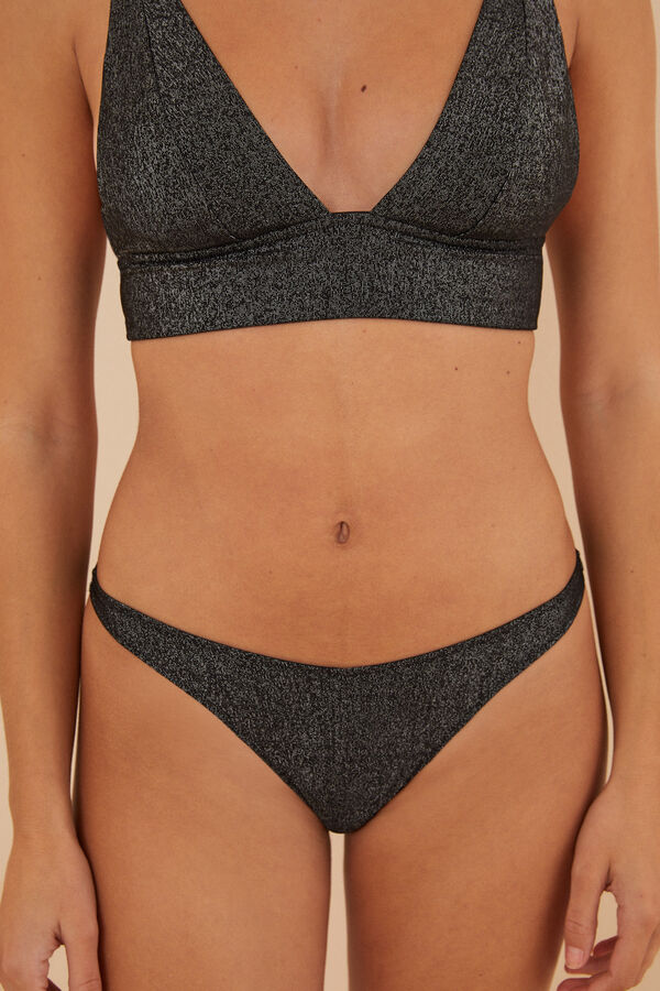 Womensecret Panty brasileño lúrex gris