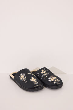 Womensecret Pantuflas para casa negras de Snoppy negro