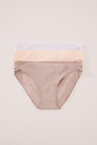 Womensecret Pack de 3 panties clásica de microfibra  blanco