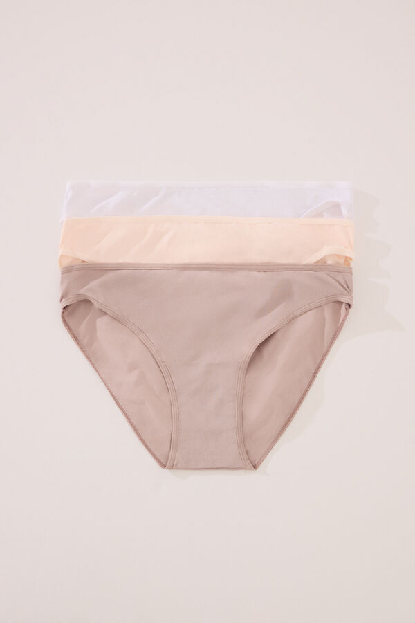 Womensecret Pack de 3 panties clásica de microfibra  blanco