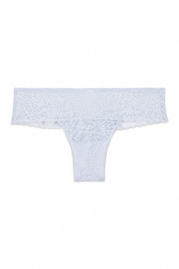 Women'secret Panty brasileño ancha de encaje azul azul