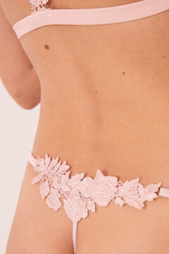 Womensecret Tanga tira encaje rosa rosa