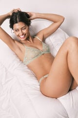 Women'secret Brasier triangular de encaje verde NATURAL verde