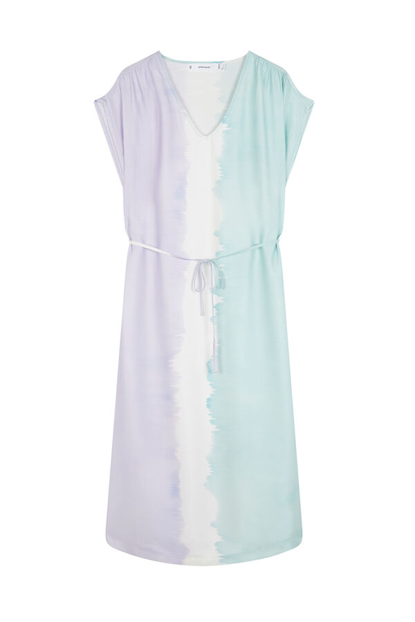 Womensecret Vestido largo de viscosa con efecto tie-dye estampado