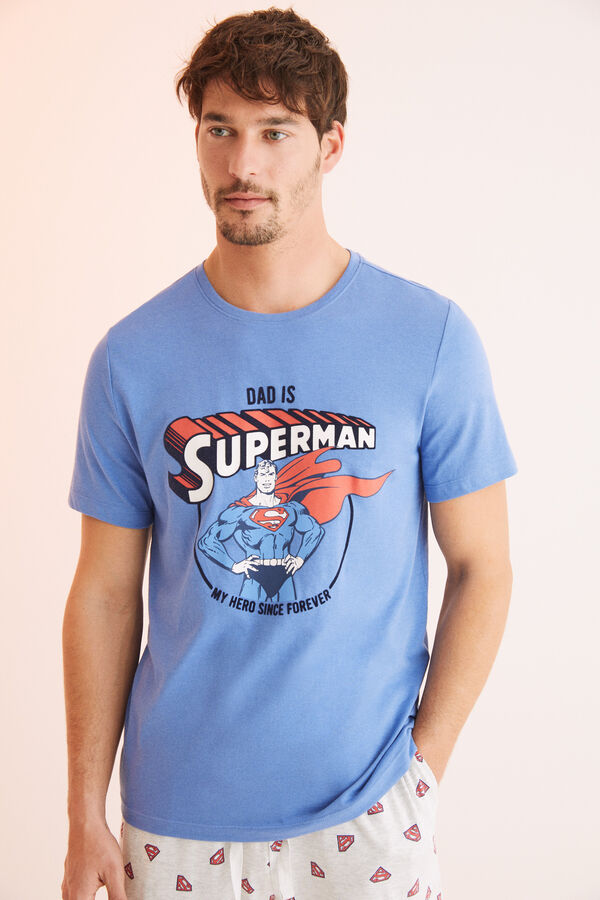 Womensecret Pijama larga hombre algodón Superman gris