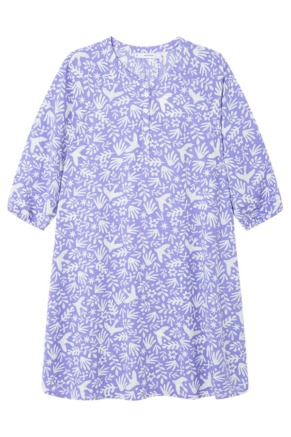 Womensecret Playera de dormir de viscosa con estampado lila estampado