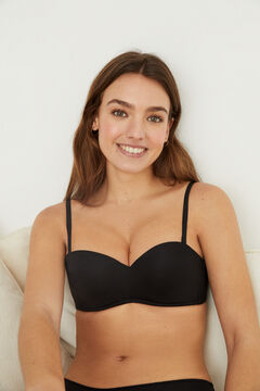 Womensecret MAGICAL Brasier sin tirantes push-up microfibra negro