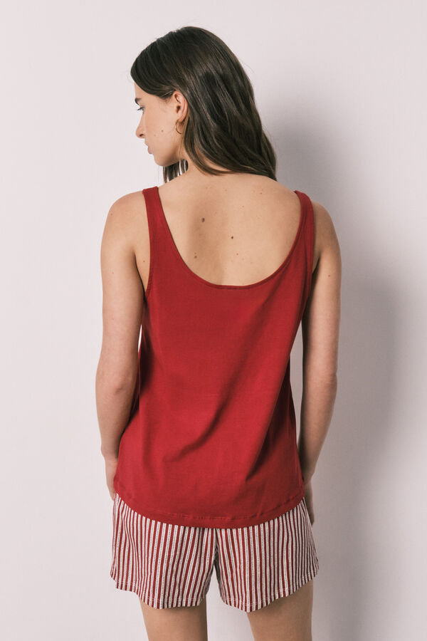 Women'secret Pijama corta de tirantes de algod&oacute;n Snoopy rojo