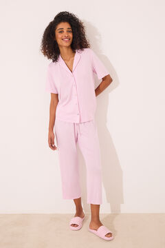 Womensecret Pijama camisera Capri de viscosa rosa rosa