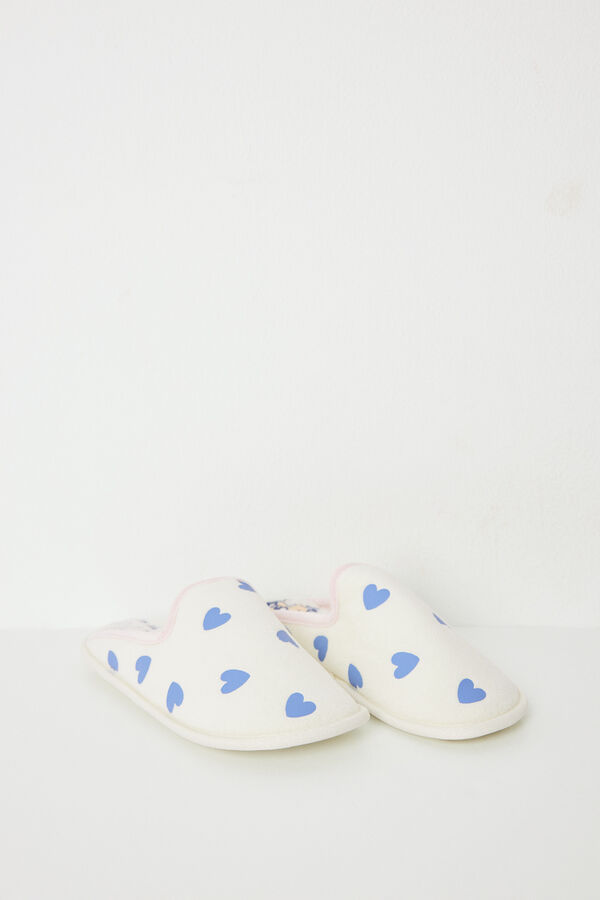 Womensecret Pantuflas casa corazones marfil