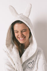 Women'secret Bata midi de forro polar estampada de Miffy blanco
