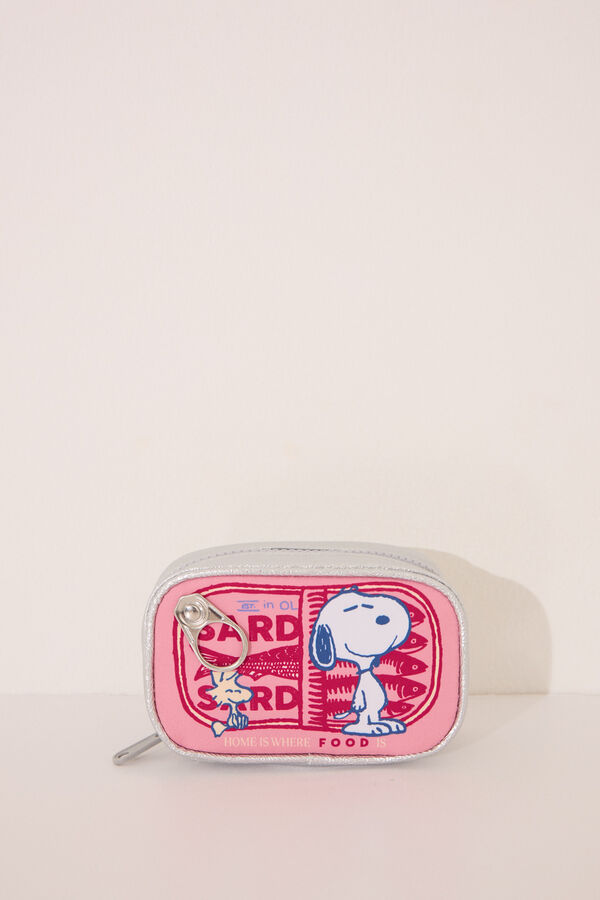 Womensecret Monedero rosa metalizado de Snoopy estampado