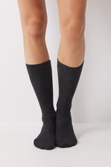 Womensecret Calcetines largos gris textura gris