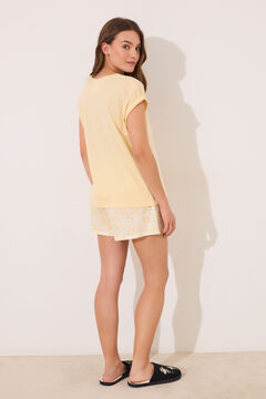Womensecret Pijama corta amarillo 100% algodón Mr. Men amarillo