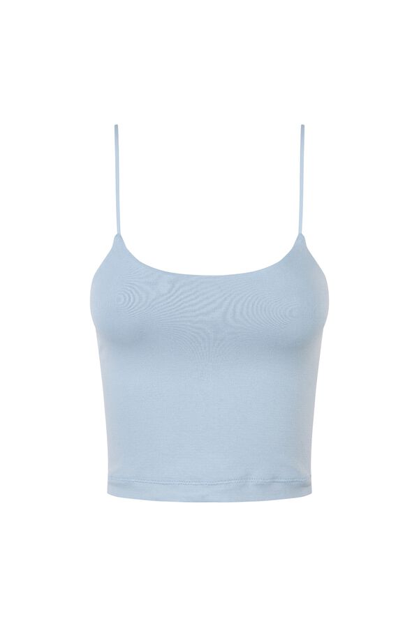 HI&BYE Top con relleno sin costuras azul azul
