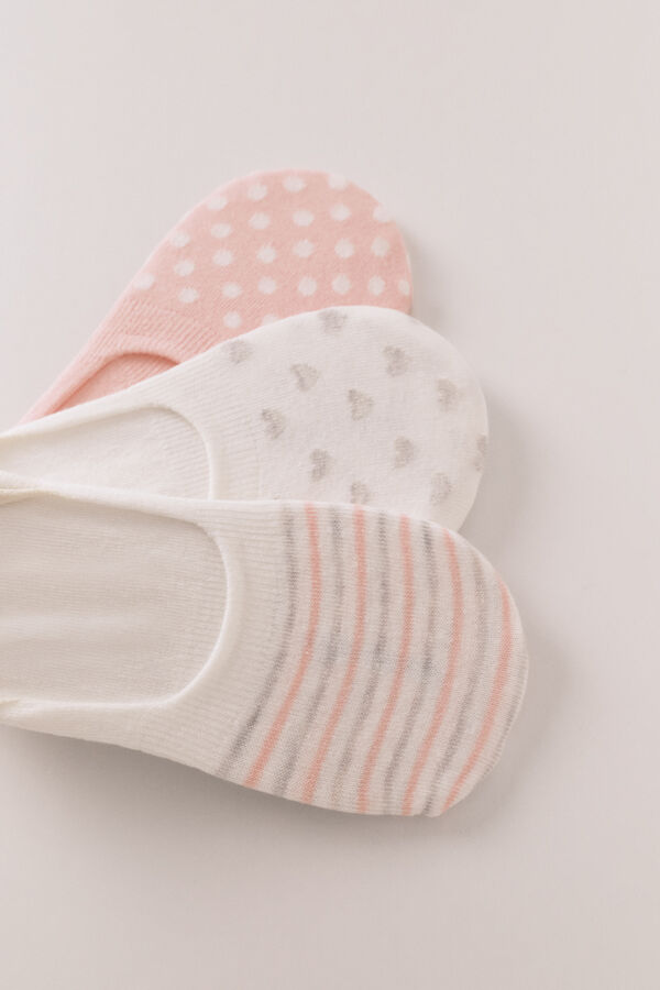 Womensecret Pack de 3 calcetines invisibles con estampados surtidos estampado