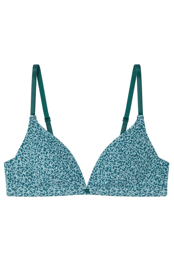 Womensecret Brasier triangular de microfibra con estampado animal verde