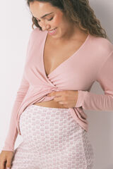 Womensecret Pijama capri "premamá" técnica canalé rosa rosa