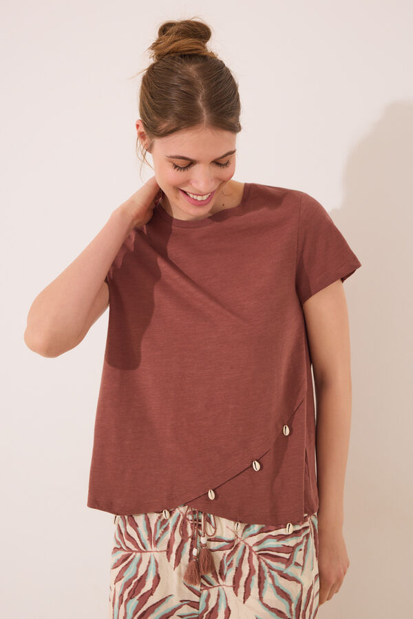 Womensecret Playera manga corta marrón café