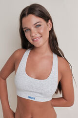 HI&BYE Top deportivo sin costuras acanalado gris gris