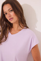 Womensecret Pijama Capri de viscosa acanalada morado/lila