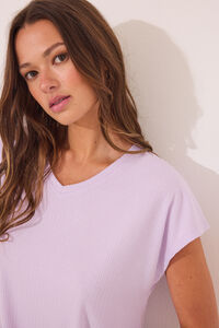 Womensecret Pijama Capri de viscosa acanalada morado/lila